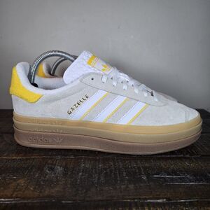 NEW Adidas Gazelle Bold Womens Size 9 Platform Sneaker Shoes White Yellow IH9929